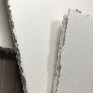 60 Sheets of Ecru Deckle Edge Cardstock